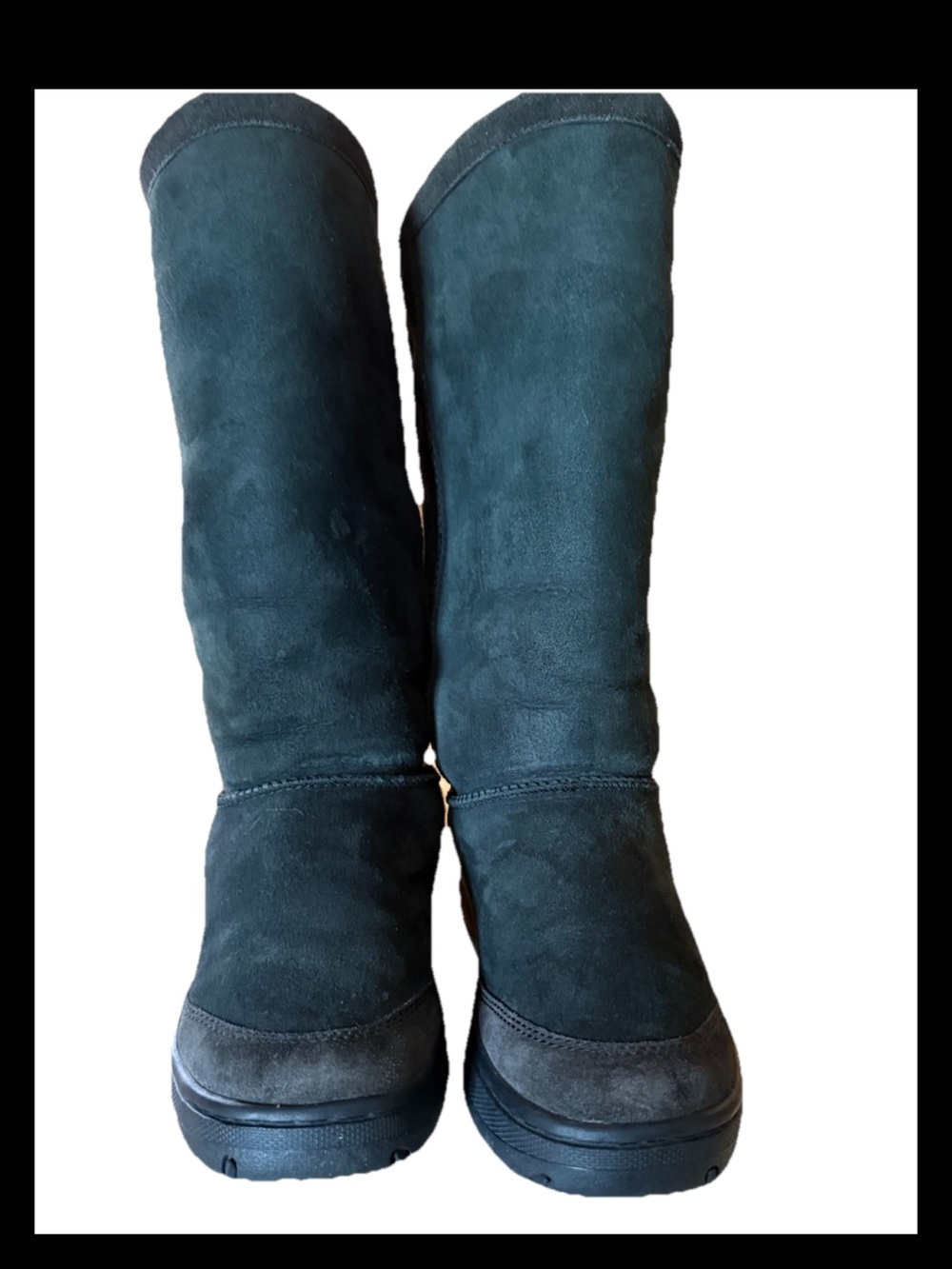 Ugg Australia Womens  Green Suede Leather Sheepskin Boots Size 10